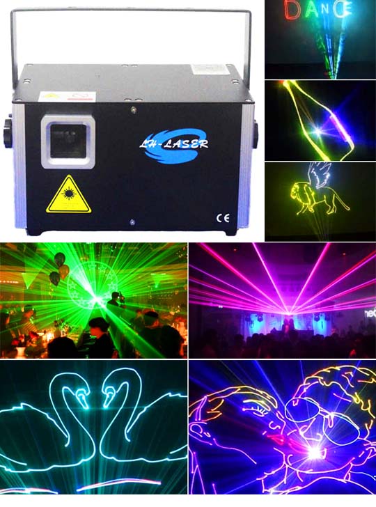 Сценический театральный лазер 1200МВТ 3D SD RGB