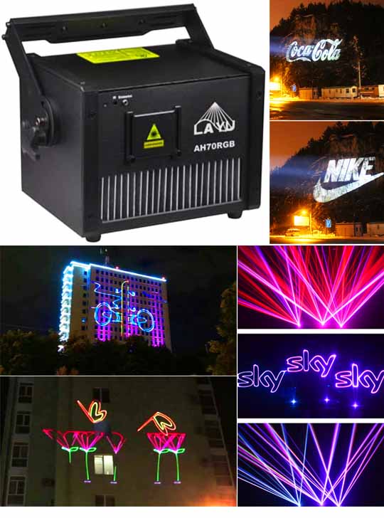 Проектор лазерного луча в небо AH70RGB